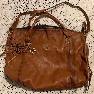 Authentic Prada Satchel - Vit Daino Print